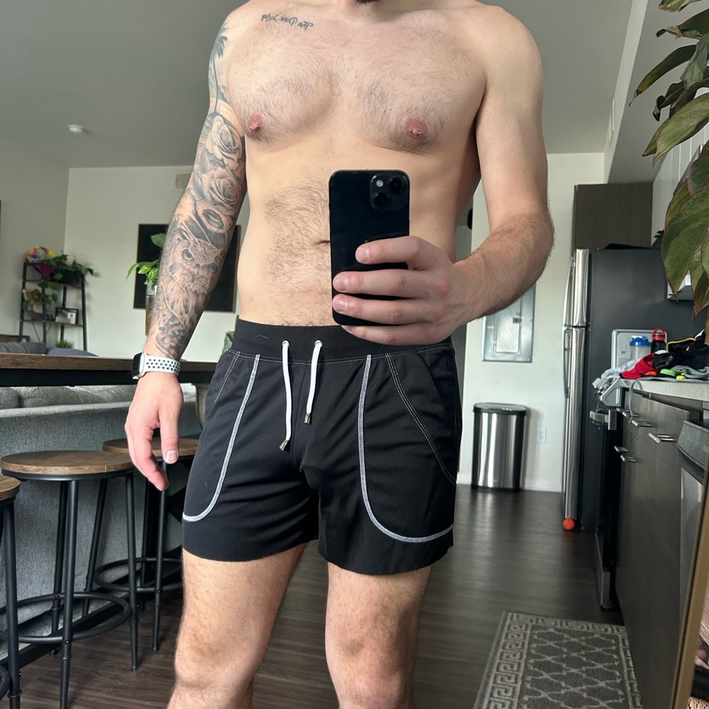 Sleek Black Athletic Shorts for Men